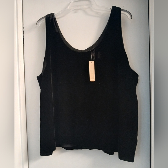 J. Crew Tops - Black Velour Velvet V Neck Cami Tank Top 20 New! J. Crew